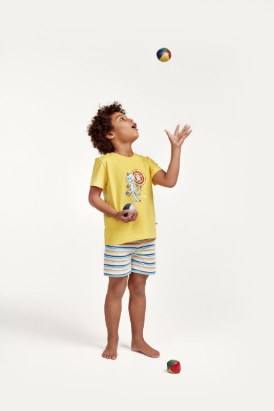 Resim 2-8 Yaş Erkek Çocuk Pijama-Pss - 657-Ahtapot Temalı Sarı