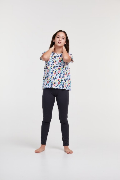 Resim 10-16 Yaş Kız Çocuk Pijama-Ypa - 910-Çok Renkli Baskılı Ekru
