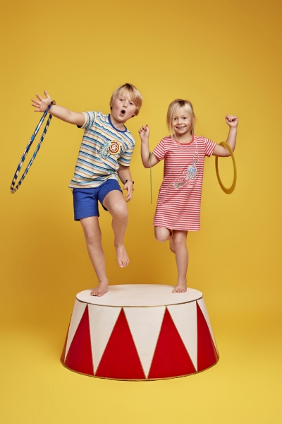 Resim 2-8 Yaş Erkek Çocuk Pijama-Pss - 917-Ahtapot Temalı Çizgili