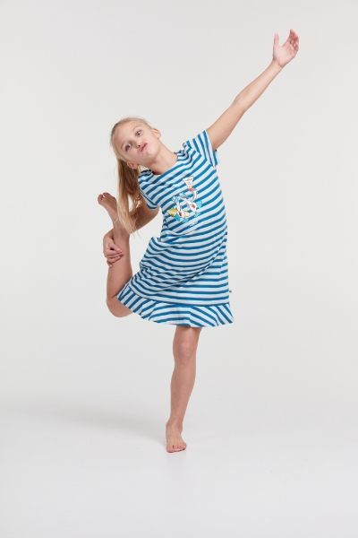 Resim 2-8 Kız Çocuk Gecelik-Bdr - 983-Deniz Kuşu Temalı Çizgili